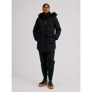 Arctic Expedition Curved Hem Down Parka Square Quilting XL Black